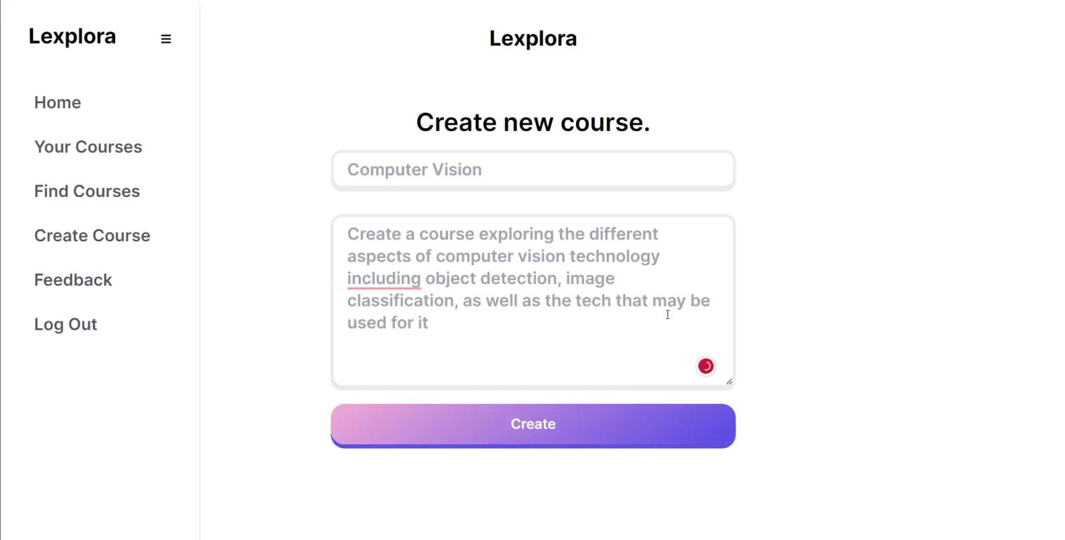 Lexplora lesson interface